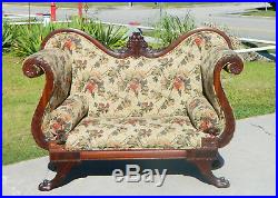 Gorgeous Mahogany Federal Empire High Arm Sofa Settee circa 1830