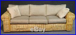 Gorgeous Rattan Ralph Lauren Polo Organic Cotton Sofa Settee Couch MINT HUGE