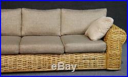 Gorgeous Rattan Ralph Lauren Polo Organic Cotton Sofa Settee Couch MINT HUGE
