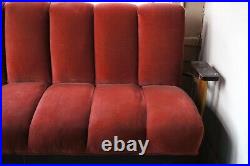 Gorgeous Red Velvet Velour Tufted Mid-Century Modern Chesterfield Style Sofa