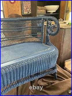Gorgeous c1920 Antique Wicker Couch from Michigan General Store