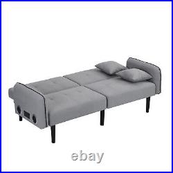 Gray Folding Ottoman Sofa Bed with stereo, Multifunctional sofa bed