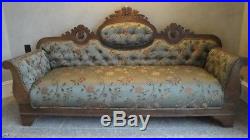 Green Brocade Victorian Couch