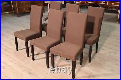 Group of six chairs in wood furniture in fabric modern armchairs living room