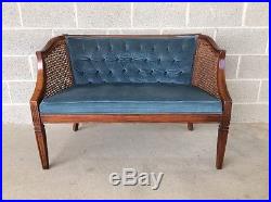Heritage Henredon Hollywood Regency Tufted Velour Love Seat/settee/sofa
