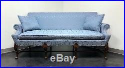 HICKORY CHAIR Queen Anne Sofa Settee in Blue Brocade