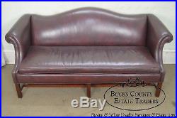 Hancock & Moore Mahogany Chippendale Style Leather Sofa