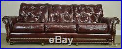 Hancock & Moore Oxblood Red Leather Tufted Sofa
