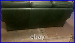 Hancock and Moore Kodiak Green Leather 3-Cushion Sofa