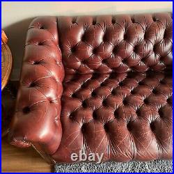 Hancock and Moore Leather Chesterfield loveseat sofa