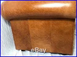 Handmade Cigar Faux Leather Chesterfield Art Deco Style 2 Seater Sofa Cognac