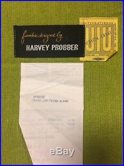 Harvey Probber Model 371A Lime Green Lounge Chairs, Modern mid century Pair