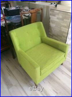 Harvey Probber Model 371A Lime Green Lounge Chairs, Modern mid century Pair