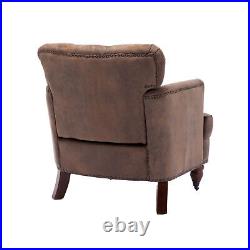 Hengming Living leisure Upholstered Fabric Club Chair, Antique Brown