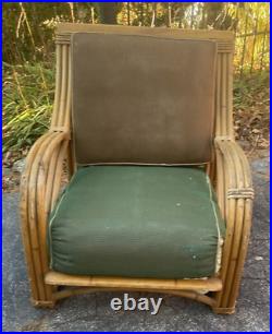 Heywood Wakefield Ashcraft Rattan Bamboo Living Room Lounge Chair