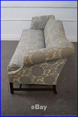 Hickory Chair Chippendale Style Blue Damask Sofa