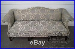 Hickory Chair Chippendale Style Blue Damask Sofa