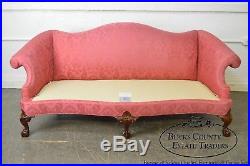 Hickory Chair Mahogany Chippendale Style Ball & Claw Foot Sofa