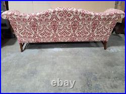 Hickory Chair Mahogany Chippendale Style Sofa New Red Damask Upholstery