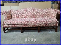 Hickory Chair Mahogany Chippendale Style Sofa New Red Damask Upholstery