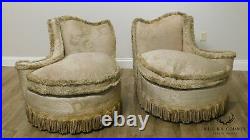 Hollywood Regency 1950's Unusual Curved Sectional Sofa & Chair Set