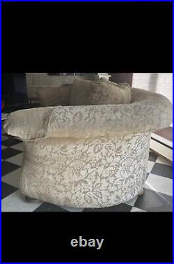 Hollywood Regency Goose Down Crescent Shape Velour (1) Couch Plunkett Furniture