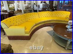 Hollywood Regency Style Curved Yellow Sectional Sofa (2 Pieces) Custom