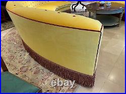 Hollywood Regency Style Curved Yellow Sectional Sofa (2 Pieces) Custom