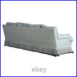 Hollywood Regency Upholstered Pillow Back Long Sofa with Fringe Skirt 20thC