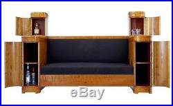 Impressive Art Deco Birch Inlaid Large Cabinet Sofa
