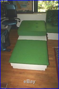 Incredible Find 2 Pce MID Century Platform Sofa Couch Original Far Out Cushions