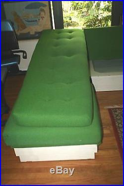 Incredible Find 2 Pce MID Century Platform Sofa Couch Original Far Out Cushions