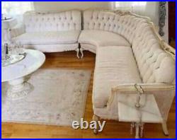 Ivory Vintage French Provincial Three Section Sofa