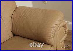 Jaymar Ltd. Contemporary Beige Leather Upholstered Sectional Sofa