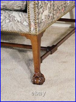 KINDEL Irish Georgian Collection Chippendale Mahogany Camelback 8 Leg Sofa