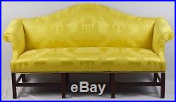 KITTINGER Historic Newport Mahogany Sofa with New Schumacher Silk Fabric