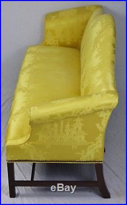 KITTINGER Historic Newport Mahogany Sofa with New Schumacher Silk Fabric