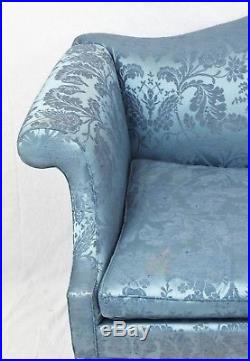 KITTINGER WILLIAMSBURG SOFA CW 23 Blue Damask Fabric Chippendale Chinese Legs