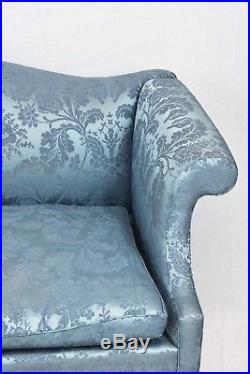 KITTINGER WILLIAMSBURG SOFA CW 23 Blue Damask Fabric Chippendale Chinese Legs