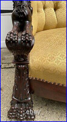 Karpen Carved Winged Griffin Mahogany Sofa