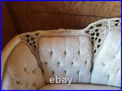 Kimball Vintage French Sofa and Chair Set White Wood Beautiful Design Local Pick
