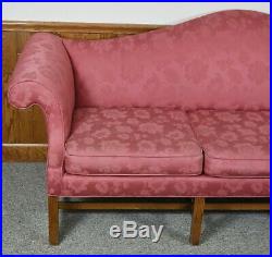 Kittinger Historic Newport Mahogany Chippendale Sofa Red Damask Fabric HN 11-1