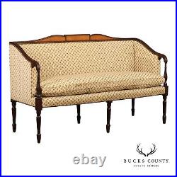 Kittinger Sheraton Style Carved Mahogany Inlaid Sofa