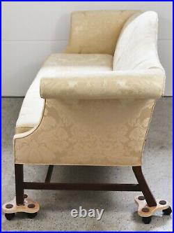 Kittinger Williamsburg Mahogany Chippendale Sofa Gold Damask Fabric WA 1005