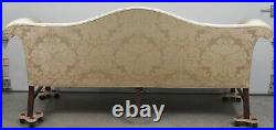 Kittinger Williamsburg Mahogany Chippendale Sofa Gold Damask Fabric WA 1005