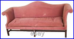 Kittinger Williamsburg Mahogany Chippendale Sofa Rose Velvet Fabric WA 1005