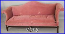 Kittinger Williamsburg Mahogany Chippendale Sofa Rose Velvet Fabric WA 1005