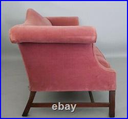 Kittinger Williamsburg Mahogany Chippendale Sofa Rose Velvet Fabric WA 1005