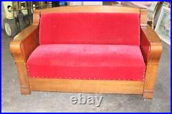 Kroehler Mfg. Co. Antique Oak Hide A Bed Sofa
