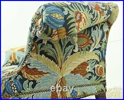 L54243EC Vintage Chippendale Mahogany Needlepoint Camelback Sofa